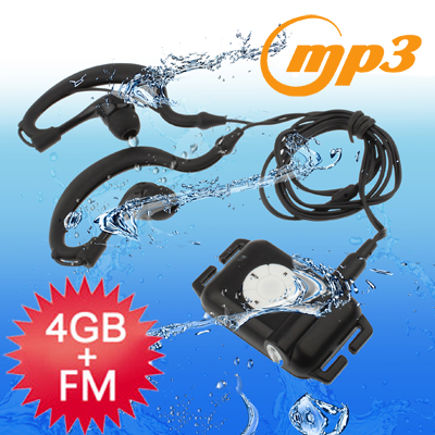 Digital Waterproof 4GB MP3 Player, Audio format: MP3, WMA, 4GB